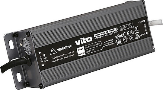 Vito Sursă de alimentare LED Etanș IP67 Putere 60W cu Tensiune de Ieșire 12V