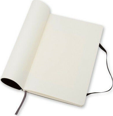 Moleskine Soft Cover Large Notebook 55 Sheets with Blank Pages and Elastic Black