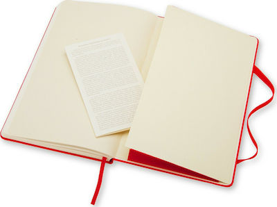 Moleskine Classic Hard Cover Large Notebook 240 Sheets A5 with Blank Pages and Elastic Red