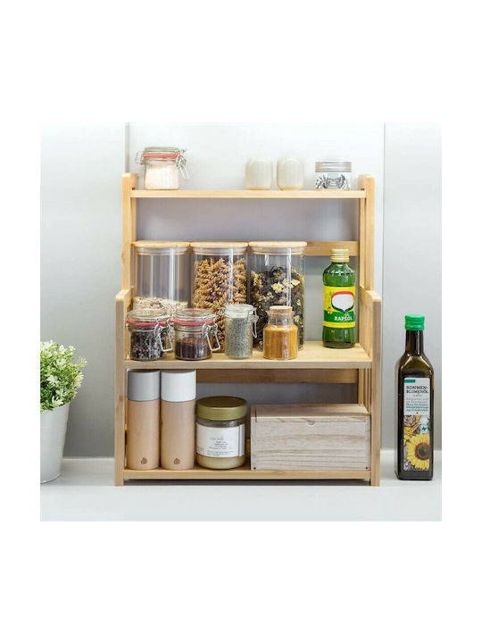 Navaris Wooden Tabletop Spice Rack Organizer Spice Rack Beige