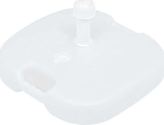 vidaXL Βάση Ομπρέλας Νερού-Άμμου Πλαστική 21-32mm 16lt Τετράγωνη Λευκή