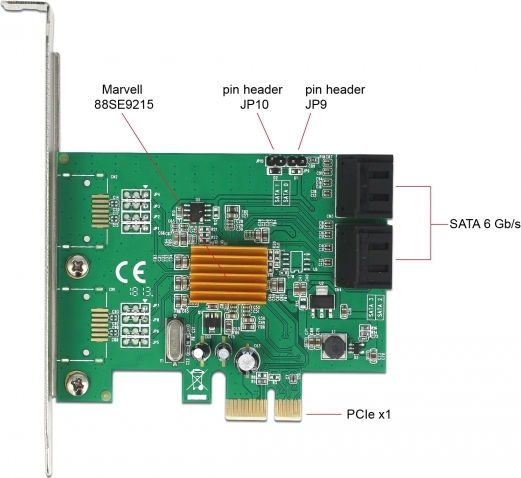 DeLock Карта PCIe с 4 порта SATA
