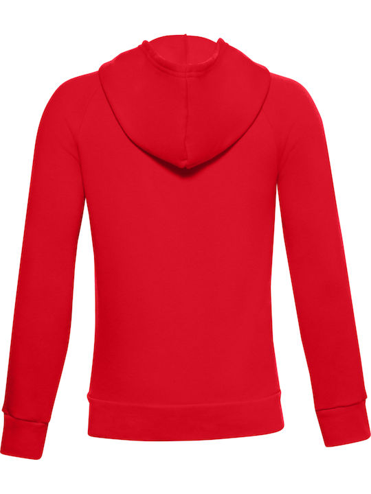 Fleece Kids Sweatshirt with Hood and Pockets Red Rival