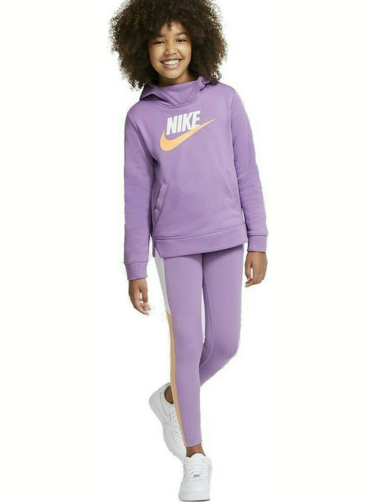 Nike Παιδικό Φούτερ με Κουκούλα για Κορίτσι Λιλά Sportswear
