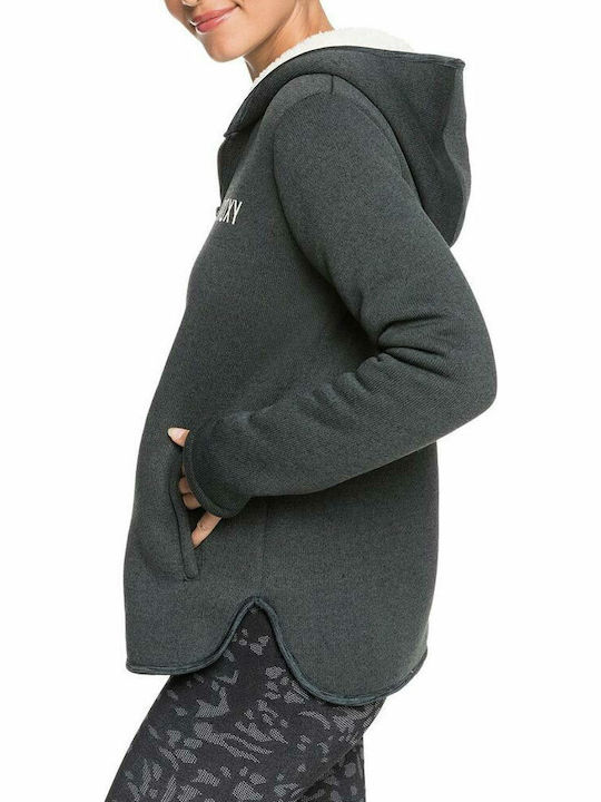 Fever Fleece Γυναικεία Ζακέτα με Φερμουάρ Γκρι