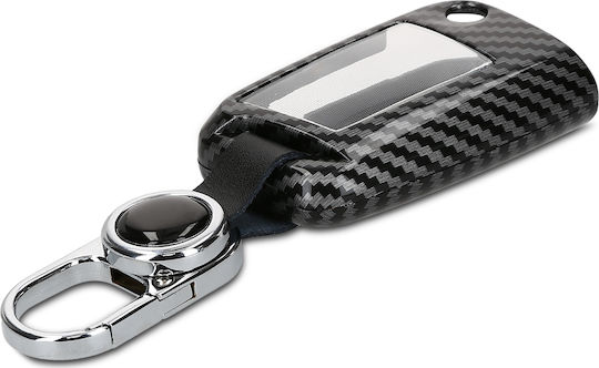 Carbon Car Key Cover Case with 3 Buttons for VW Black