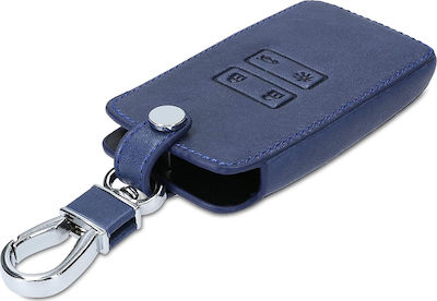 Leatherette Car Key Cover Case with 4 Buttons for Renault Blue 44135.17