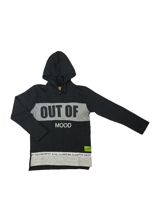 Funky Kids Sweatshirt with Hood Black Out of Mood