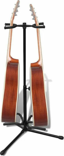 vidaXL Double Adjustable Folding Stand Floor for Guitar/Bass
