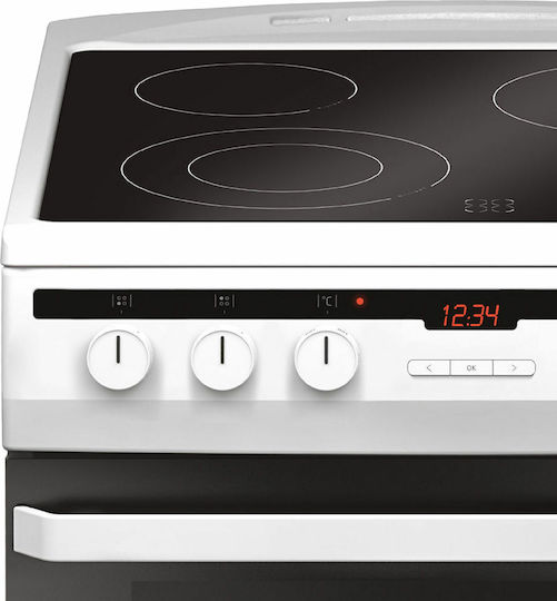 Amica 618CE3.332HTaQ(W) Κουζίνα 62lt με Κεραμικές Εστίες Π60εκ. Λευκή