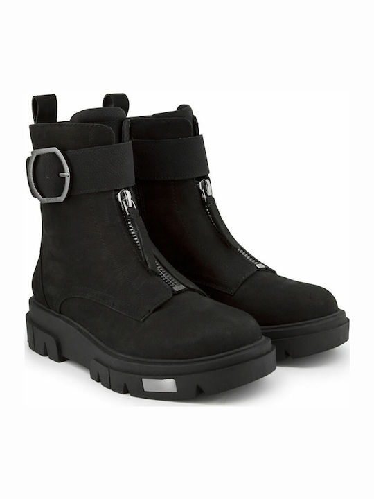 Laina Leather Women's Ankle Boots Platform Black