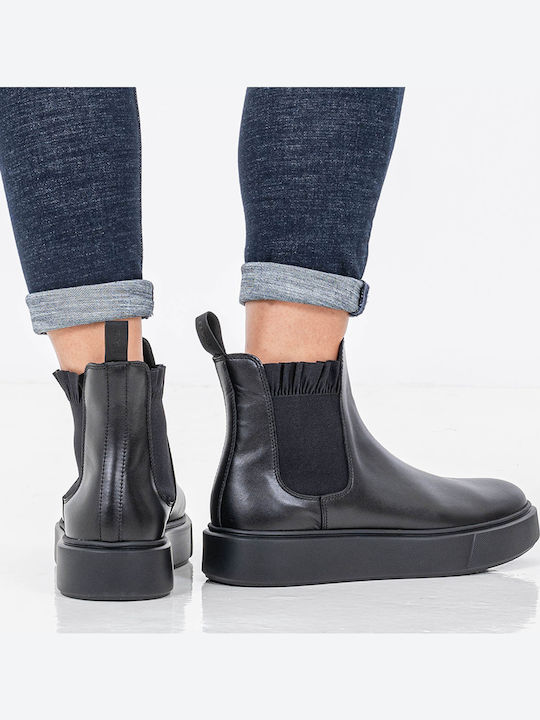 Leather Women's Ankle Boots Black