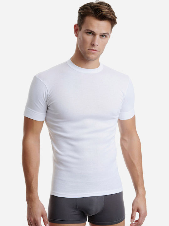 Men's Undershirts Short-sleeved in White Color 2Pack W1970-02
