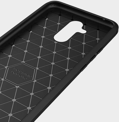 Hurtel TPU Carbon Fiber Brushed Silicone Back Cover Red (Huawei Mate 20 Lite)