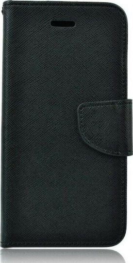 Fancy Brieftasche Synthetisches Leder Schwarz (Galaxy A6 2018)