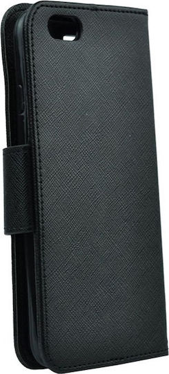 Fancy Brieftasche Synthetisches Leder Schwarz (Galaxy A6 2018)