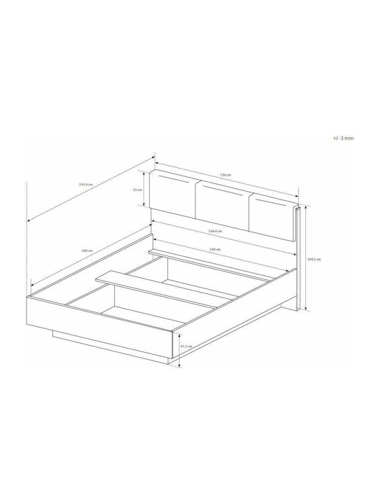 Set De Mobilier Pentru Dormitor Arco Alb 160x200cm 4 Bucăți