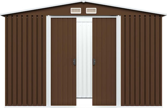 Metallic Garden Warehouse Galvanized Brown with Air Vents L2.57xW2.05xH1.78m