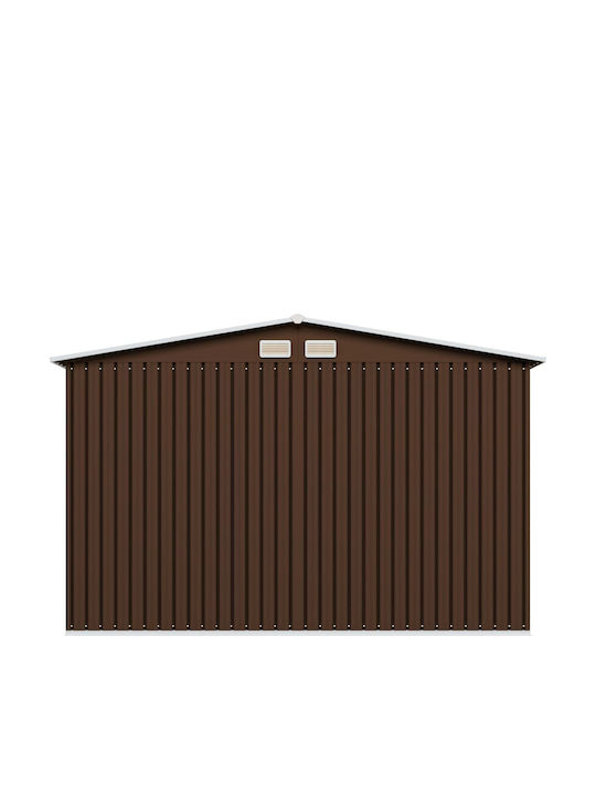 Metallische Gartenhaus Gaalvanisierte Braune mit Lüftungsschlitzen M2.57xΠ2.05xΥ1.78m