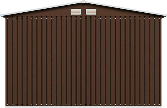 Metallic Garden Warehouse Galvanized Brown with Air Vents L2.57xW2.05xH1.78m