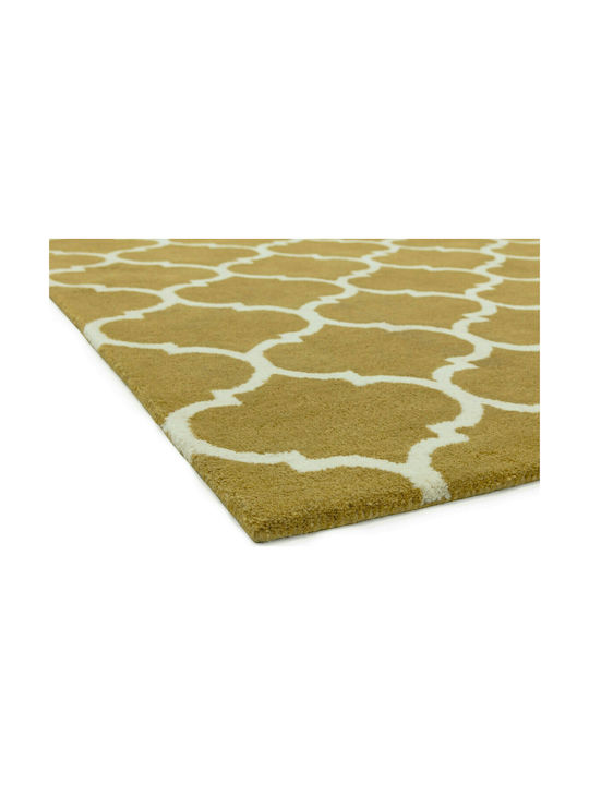 Asiatic London Ogee Handmade Rug Rectangular Wool Ochre