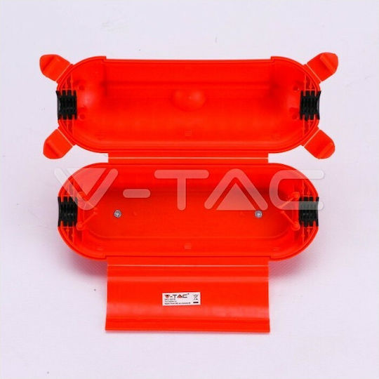 V-TAC Surface Mounted Electrical Box IP44 for Power Strip in Red Color