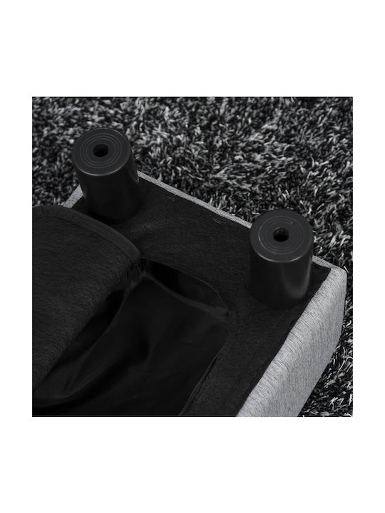 Fabric Upholstered Gray Footstool 40x30x24cm