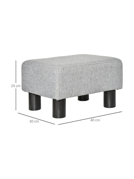 Fabric Upholstered Gray Footstool 40x30x24cm