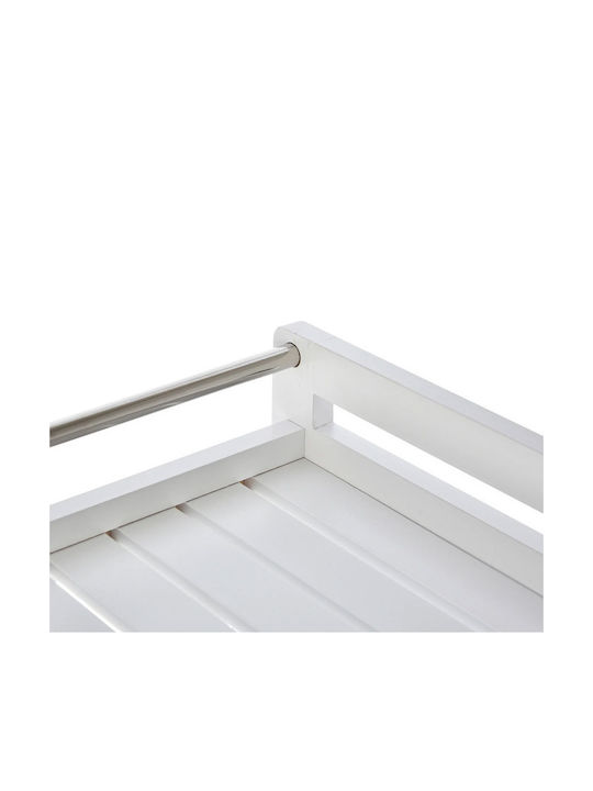 HomCom Τρόλεϊ Κουζίνας Ξύλινο 3 Θέσεων Λευκό 45x38x78cm