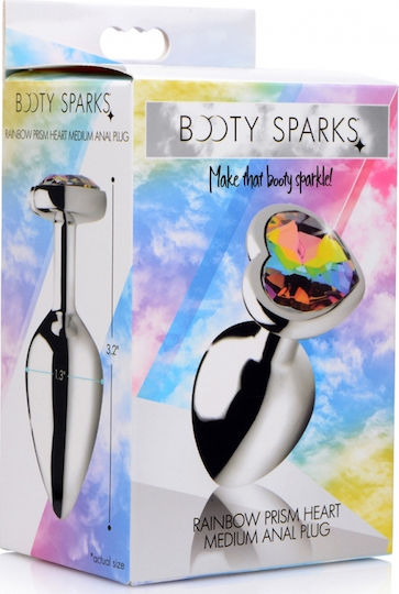 Booty Sparks Rainbow Heart Πρωκτική Σφήνα Medium Rainbow