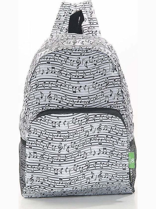 Eco Chic Foldable White Music School Bag Backpack Junior High-High School in White color