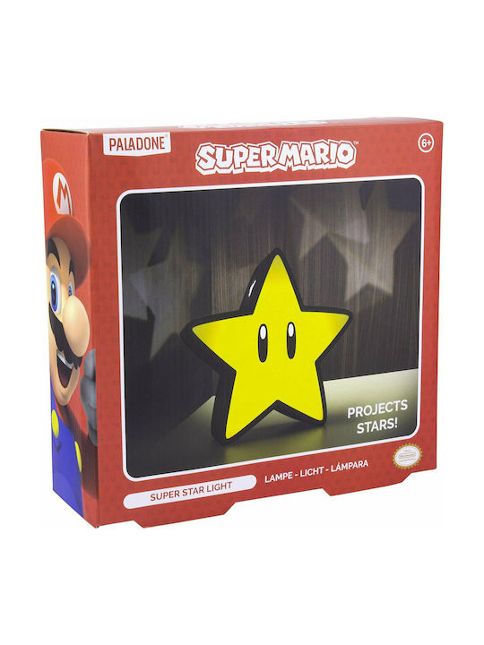 Paladone Led Kids Projector Lamp Super Mario Bros Super Star with Star Projection Yellow 25.5εκ.