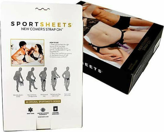 Sportsheets Harness με Dildo 12.7cm σε Μαύρο Χρώμα