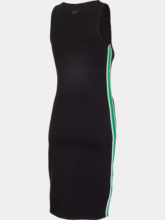 Summer Midi Athletic T-Shirt Sleeveless Black Dress