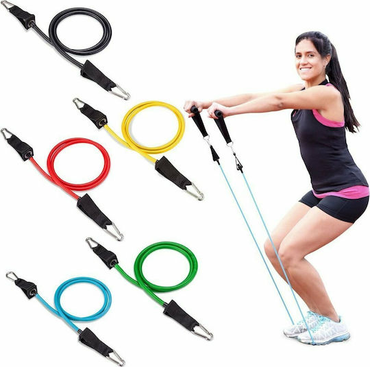 Wozinsky Wozinsky Benzi de rezistență tubulare pentru exerciții cu mânere seturi 5buc Colorate 1.2m