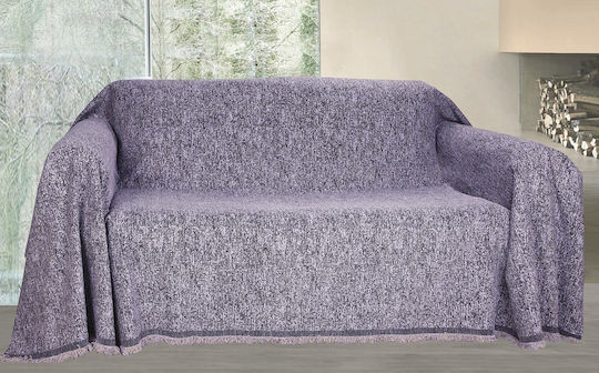 Mc Decor Malta Three-Seater Sofa Throw Chenille 180x300cm Lilac MCD.SRT.014