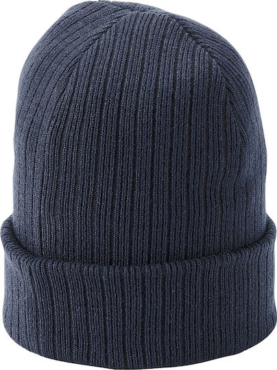 Ribbed Beanie Cap Navy Blue