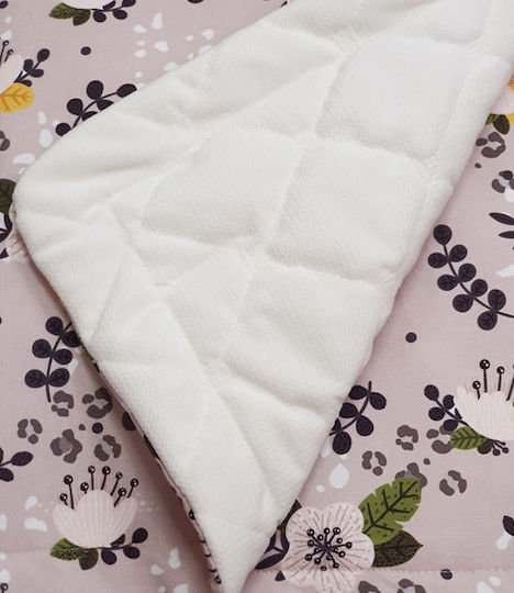 Tiny Toes Lotus Бебешка кувертюра Двулицево Памук тъмно розово 100x140см
