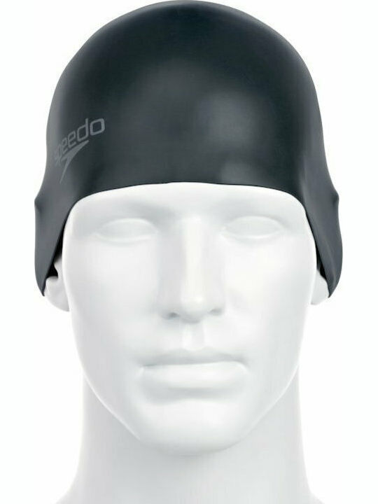 Speedo Plain Moulded Silicone Adults Swimming Cap Black