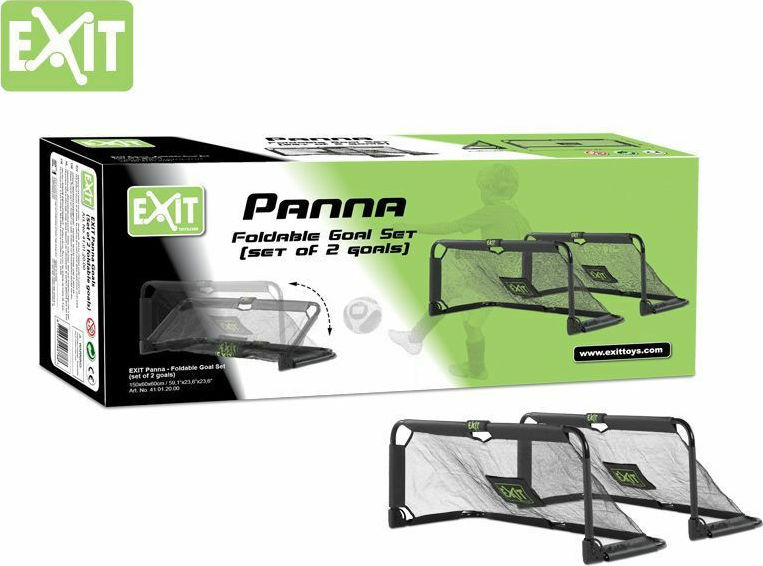 EXIT Toys Panna Fußballtor Set - 2 Faltbare Tore 150x60cm, Schwarz