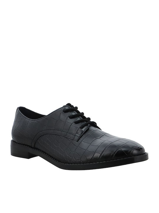 Maia3 Leder Damen Derby in Schwarz Farbe