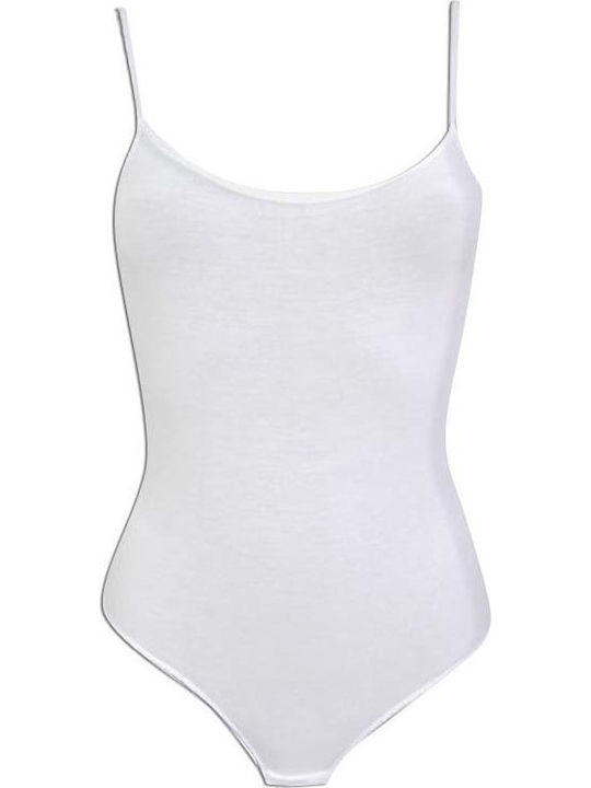 Spaghetti Strap Bodysuit Slim Fit White 90-91950-005