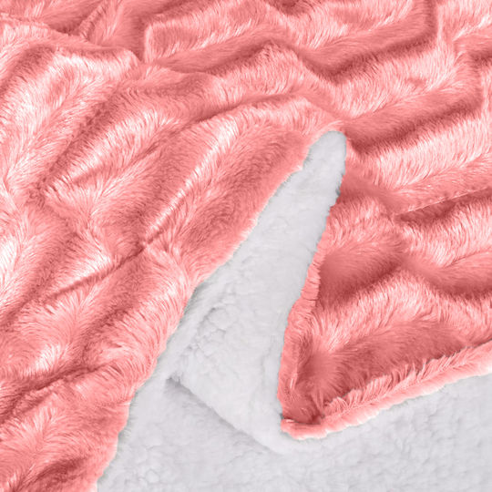 Oxford Home Sherpa Double Blanket 200x240cm Pink