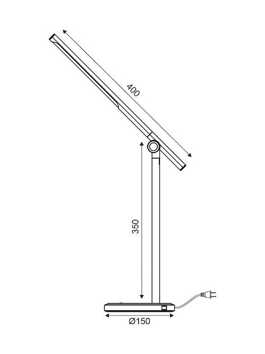 Aca Degas LED Office Lamp Foldable in White Color