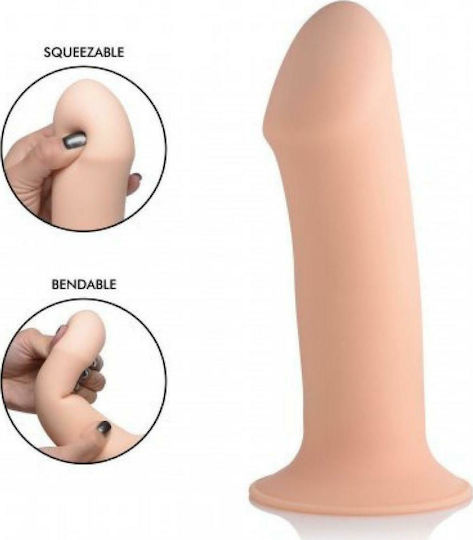 XR Squeeze It Thick Flexible Silicone Dildo Реалистично дилдо Със смукателна чашка Плът 17.5см