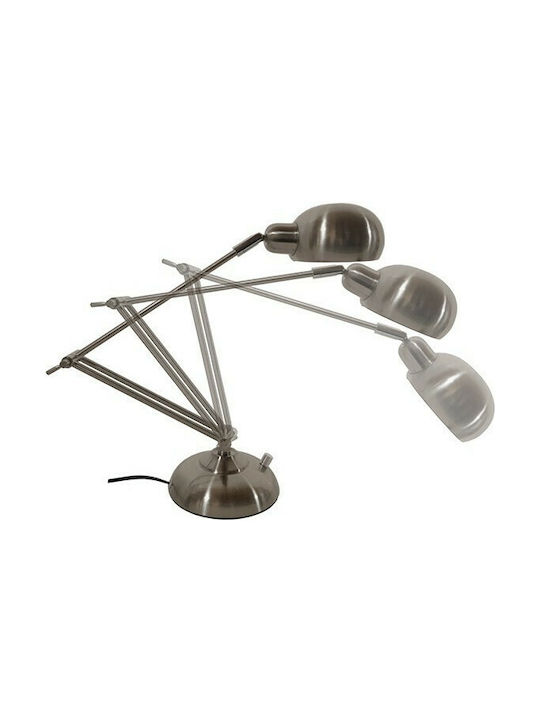 GloboStar Office Office Lamp with Foldable Arm for Socket E27 in Silver Color