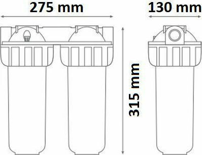Atlas Filtri Senior Duplex 3P BFO SX AB Wasserfiltrationssystem Unter der Spüle / Zentrale Versorgung Durchmesser 1''