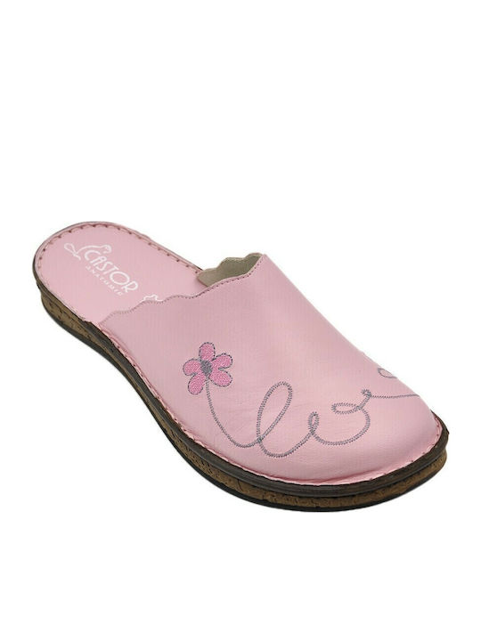 Anatomische Lederne Damen Hausschuhe Rosa