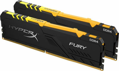 HyperX Fury RGB 32GB DDR4 RAM με 2 Modules (2x16GB) και Ταχύτητα 3600 για Desktop
