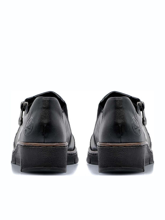 Ανατομικά Γυναικεία Slip-On Δερμάτινα Μαύρα